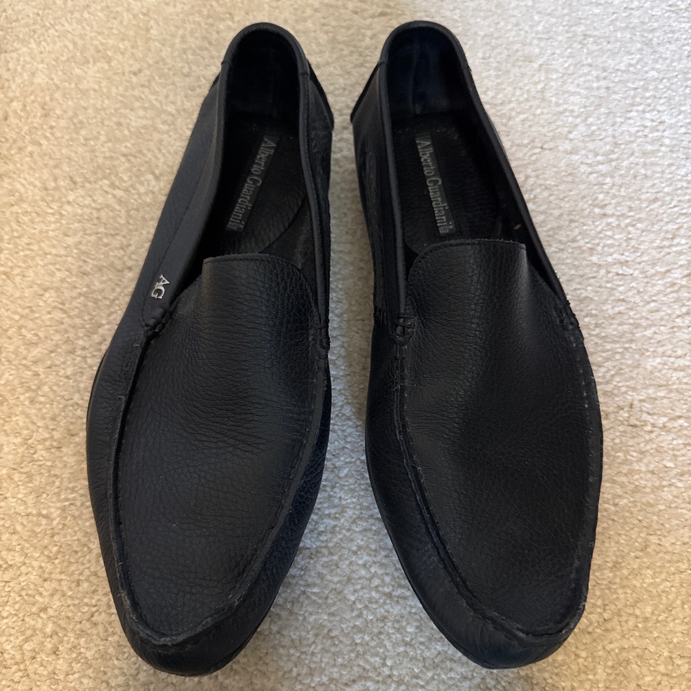 Alberto Guardiani black leather loafers